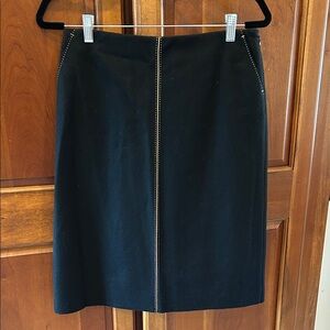 J. Crew Black Pencil Skirt with Stitch Detail